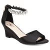 Journee Collection Womens Connor Wedge Sandal - Black -Shoes Shop US 01 102215 00