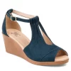 Journee Collection Womens Kedzie Wedge Sandal - Blue -Shoes Shop US 01 102266 00