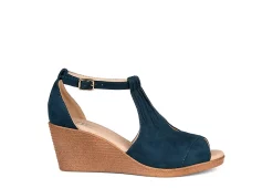 Journee Collection Womens Kedzie Wedge Sandal - Blue -Shoes Shop US 01 102266 01