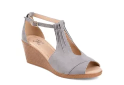 Journee Collection Womens Kedzie Wedge Sandal - Grey