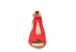 Journee Collection Womens Kedzie Wedge Sandal - Red -Shoes Shop US 01 102268 02