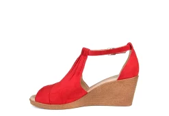 Journee Collection Womens Kedzie Wedge Sandal - Red -Shoes Shop US 01 102268 03