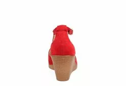 Journee Collection Womens Kedzie Wedge Sandal - Red -Shoes Shop US 01 102268 04