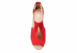 Journee Collection Womens Kedzie Wedge Sandal - Red -Shoes Shop US 01 102268 05