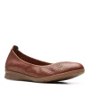 Clarks Womens Jeanette Ease Flat - Tan -Shoes Shop US 01 105282 00