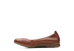 Clarks Womens Jeanette Ease Flat - Tan -Shoes Shop US 01 105282 03