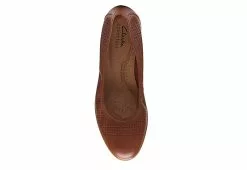 Clarks Womens Jeanette Ease Flat - Tan -Shoes Shop US 01 105282 05