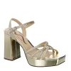N By Nina Womens Sabrina Platform Sandal - Champagne -Shoes Shop US 01 106405 00