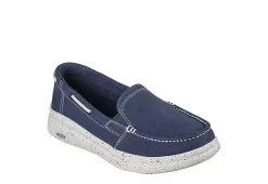 Skechers Womens Arch Fit Skipper Playful Slip On Sneaker - Navy