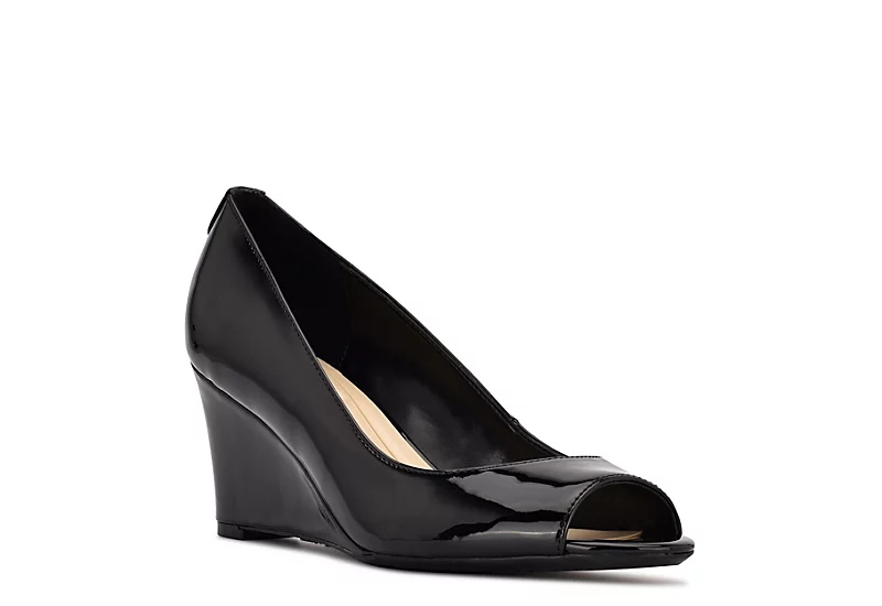 Nine West Womens Cape 9x9 Wedge - Black 3 Nine West Womens Cape 9x9 Wedge - Black