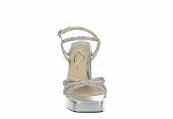 N By Nina Womens Sevyn Platform Sandal - Silver -Shoes Shop US 01 107408 02