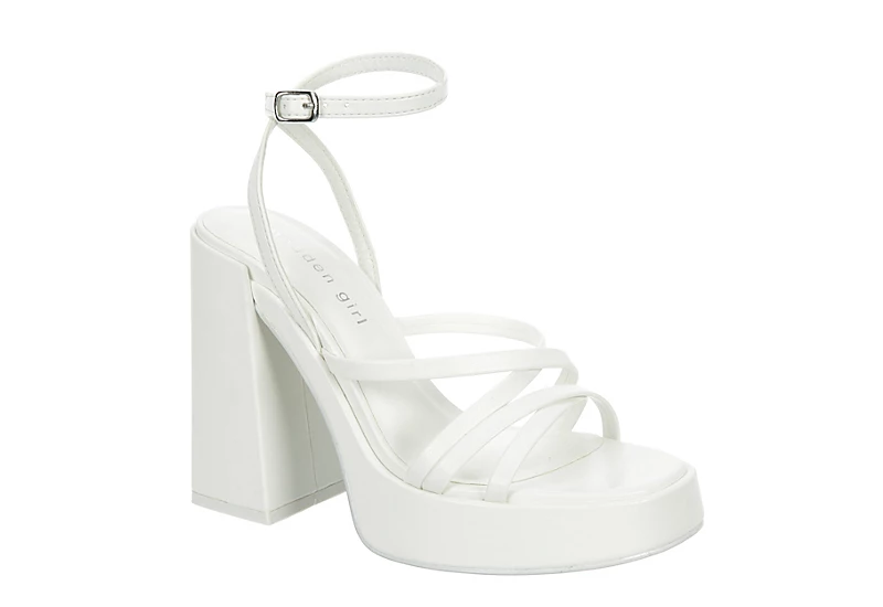 Madden Girl Womens Aces Platform Sandal - White 3 Madden Girl Womens Aces Platform Sandal - White