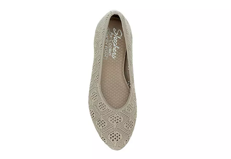 Skechers Womens Cleo 2.0 Knitty Witty Flat - Taupe 8 Skechers Womens Cleo 2.0 Knitty Witty Flat - Taupe - Image 6