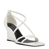 Nine West Womens Rolga Wedge Sandal - White -Shoes Shop US 01 108884 00