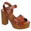 Limelight Womens April Platform Sandal - Cognac