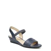 Lifestride Womens Yuma Wedge Sandal - Navy -Shoes Shop US 01 201297 00