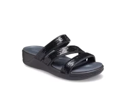 Crocs Womens Boca Ii Strappy Wedge Sandal - Black