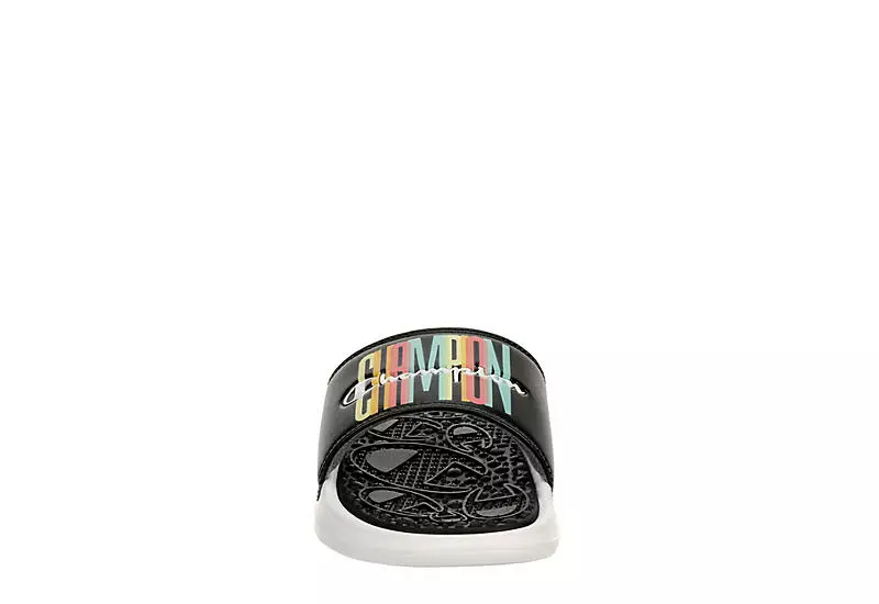 Champion Womens Foundation Pastel Block Slide Sandal - Black 5 Champion Womens Foundation Pastel Block Slide Sandal - Black - Image 3