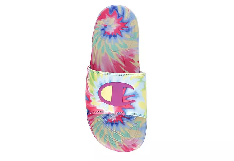 Champion Womens Mega Slide Tie Dye Slide Sandal - Pink 8 Champion Womens Mega Slide Tie Dye Slide Sandal - Pink - Image 6