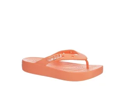 Crocs Womens Classic Platform Flip Flop Sandal - Orange