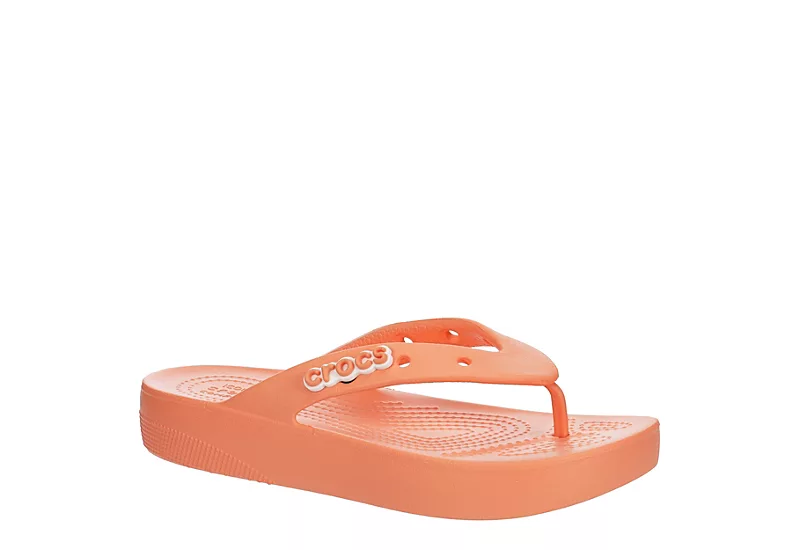 Crocs Womens Classic Platform Flip Flop Sandal - Orange 3 Crocs Womens Classic Platform Flip Flop Sandal - Orange