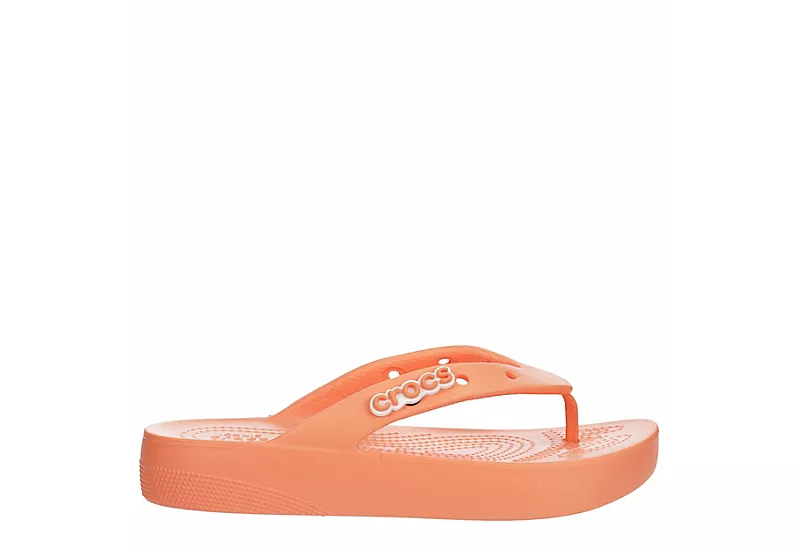 Crocs Womens Classic Platform Flip Flop Sandal - Orange 4 Crocs Womens Classic Platform Flip Flop Sandal - Orange - Image 2