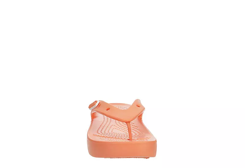 Crocs Womens Classic Platform Flip Flop Sandal - Orange 5 Crocs Womens Classic Platform Flip Flop Sandal - Orange - Image 3