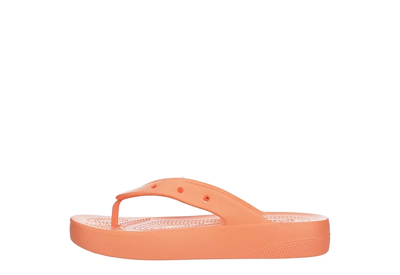 Crocs Womens Classic Platform Flip Flop Sandal - Orange 6 Crocs Womens Classic Platform Flip Flop Sandal - Orange - Image 4