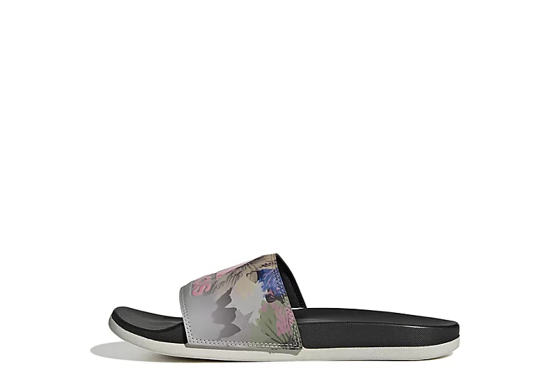 Adidas Womens Adilette Comfort Slide Sandal - Grey 5 Adidas Womens Adilette Comfort Slide Sandal - Grey - Image 3