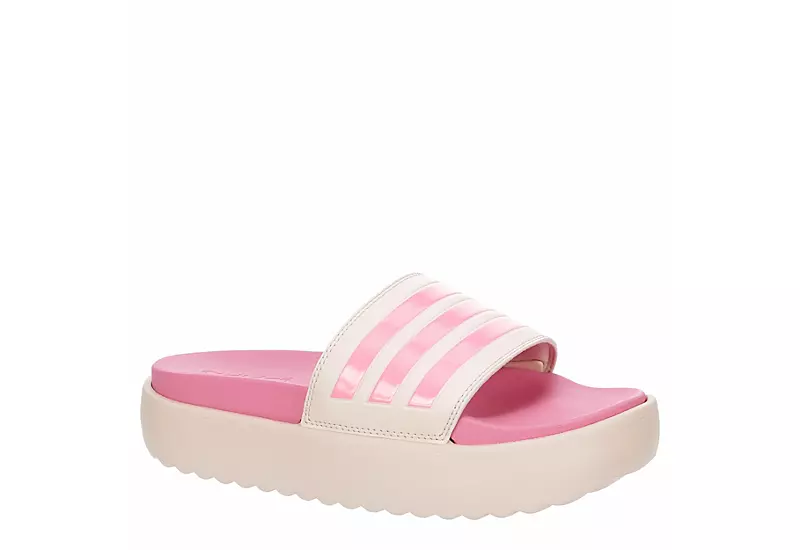 Adidas Womens Adilette Platform Slide Sandal - Pink 3 Adidas Womens Adilette Platform Slide Sandal - Pink