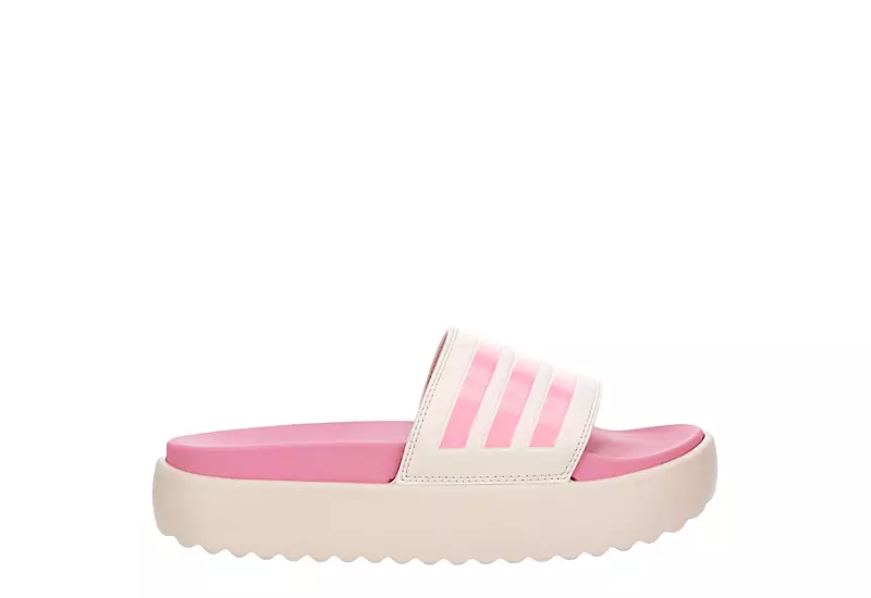 Adidas Womens Adilette Platform Slide Sandal - Pink 4 Adidas Womens Adilette Platform Slide Sandal - Pink - Image 2