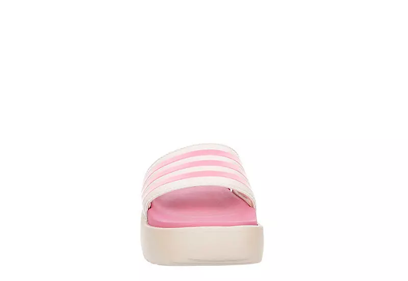 Adidas Womens Adilette Platform Slide Sandal - Pink 5 Adidas Womens Adilette Platform Slide Sandal - Pink - Image 3