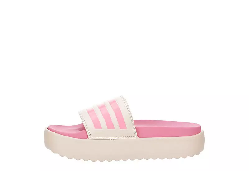 Adidas Womens Adilette Platform Slide Sandal - Pink 6 Adidas Womens Adilette Platform Slide Sandal - Pink - Image 4
