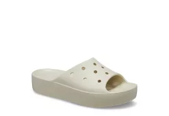 Crocs Womens Classic Platform Slide Sandal - Bone