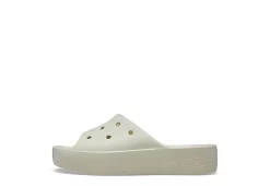 Crocs Womens Classic Platform Slide Sandal - Bone -Shoes Shop US 01 203138 02