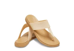 Crocs Womens Tulum Flip Flop Sandal - Off White -Shoes Shop US 01 203140 06