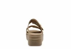 Crocs Womens Brooklyn Buckle Platform Wedge Sandal - Khaki -Shoes Shop US 01 203165 03