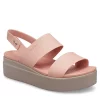 Crocs Womens Brooklyn Platform Wedge Sandal - Pink -Shoes Shop US 01 203167 00