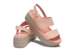 Crocs Womens Brooklyn Platform Wedge Sandal - Pink -Shoes Shop US 01 203167 02