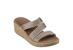 Skechers Womens Beverlee Always Classy Wedge Sandal - Rose Gold