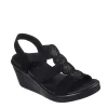 Skechers Womens Rumble On - Camp Glam Wedge Sandal - Black