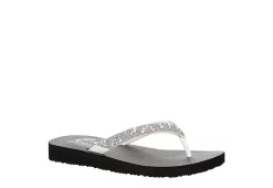 Skechers Womens Love Letter Flip Flop Sandal - White