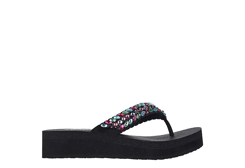Skechers Womens Lovely Oasis Flip Flop Sandal - Black 4 Skechers Womens Lovely Oasis Flip Flop Sandal - Black - Image 2