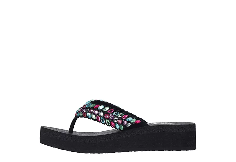 Skechers Womens Lovely Oasis Flip Flop Sandal - Black 5 Skechers Womens Lovely Oasis Flip Flop Sandal - Black - Image 3