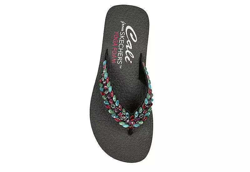 Skechers Womens Lovely Oasis Flip Flop Sandal - Black 6 Skechers Womens Lovely Oasis Flip Flop Sandal - Black - Image 4