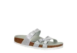 Birkenstock Womens Franca Vegan Footbed Sandal - Silver