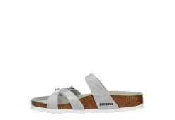 Birkenstock Womens Franca Vegan Footbed Sandal - Silver -Shoes Shop US 01 203366 03