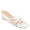 Journee Collection Womens Blayke Wedge Slip On Sandal - White -Shoes Shop US 01 203653 00
