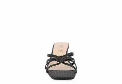 Journee Collection Womens Blayke Wedge Slip On Sandal - Black -Shoes Shop US 01 203654 02