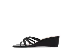 Journee Collection Womens Blayke Wedge Slip On Sandal - Black -Shoes Shop US 01 203654 03